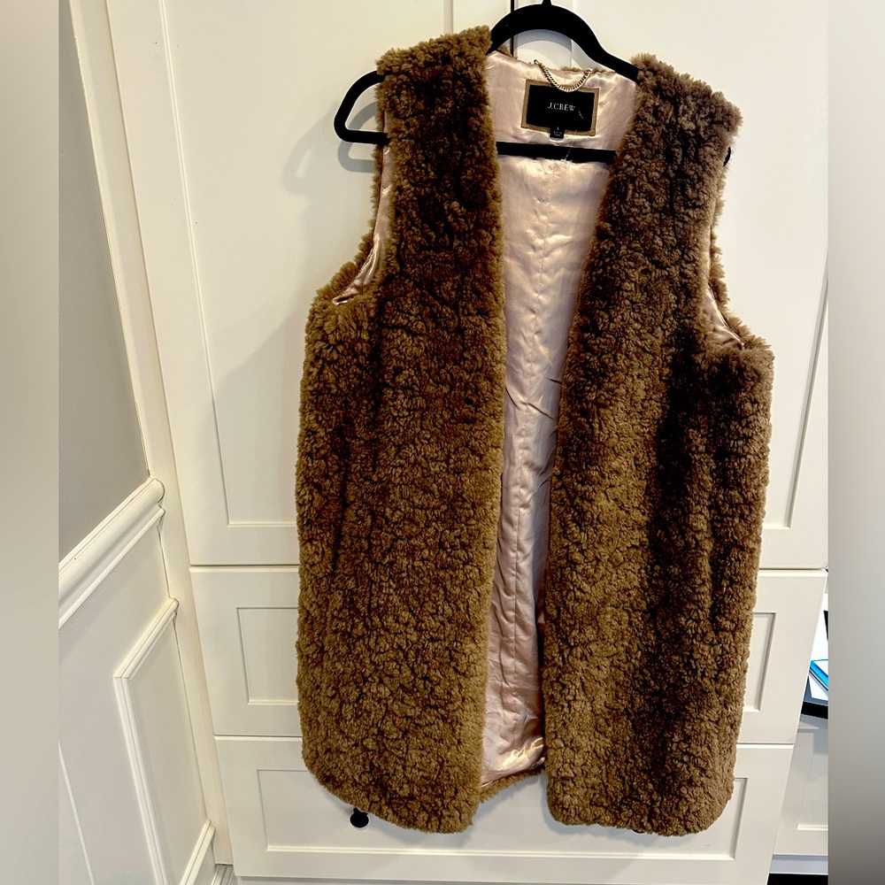 J crew faux fur vest
